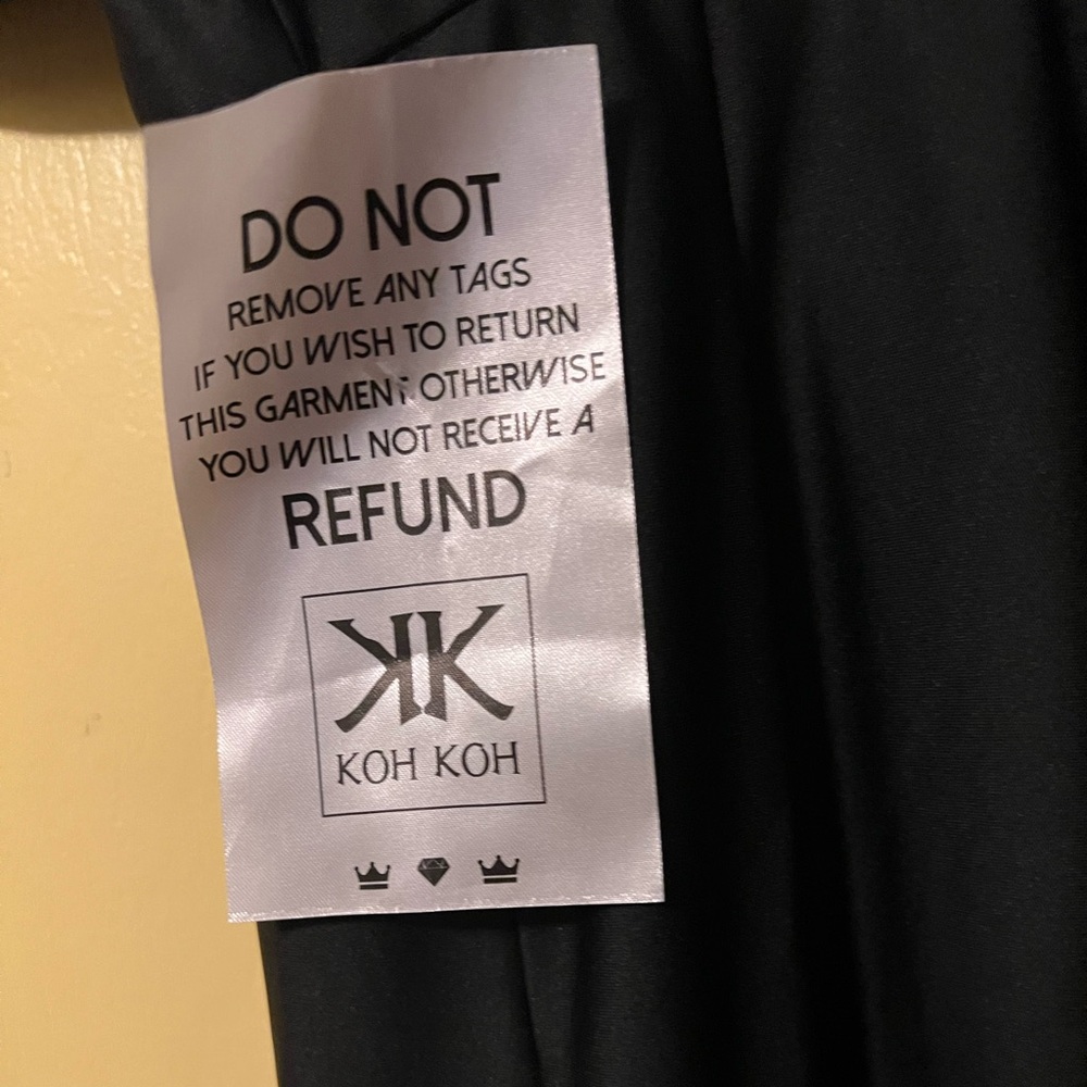 NWT Koh Koh Black Elegant V Neck Slit Short Sleeve Formal Chic Maxi Dress Size S - Picture 8 of 13